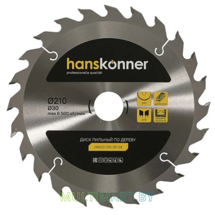 Пильный диск Hanskonner H9022-210-30-24
